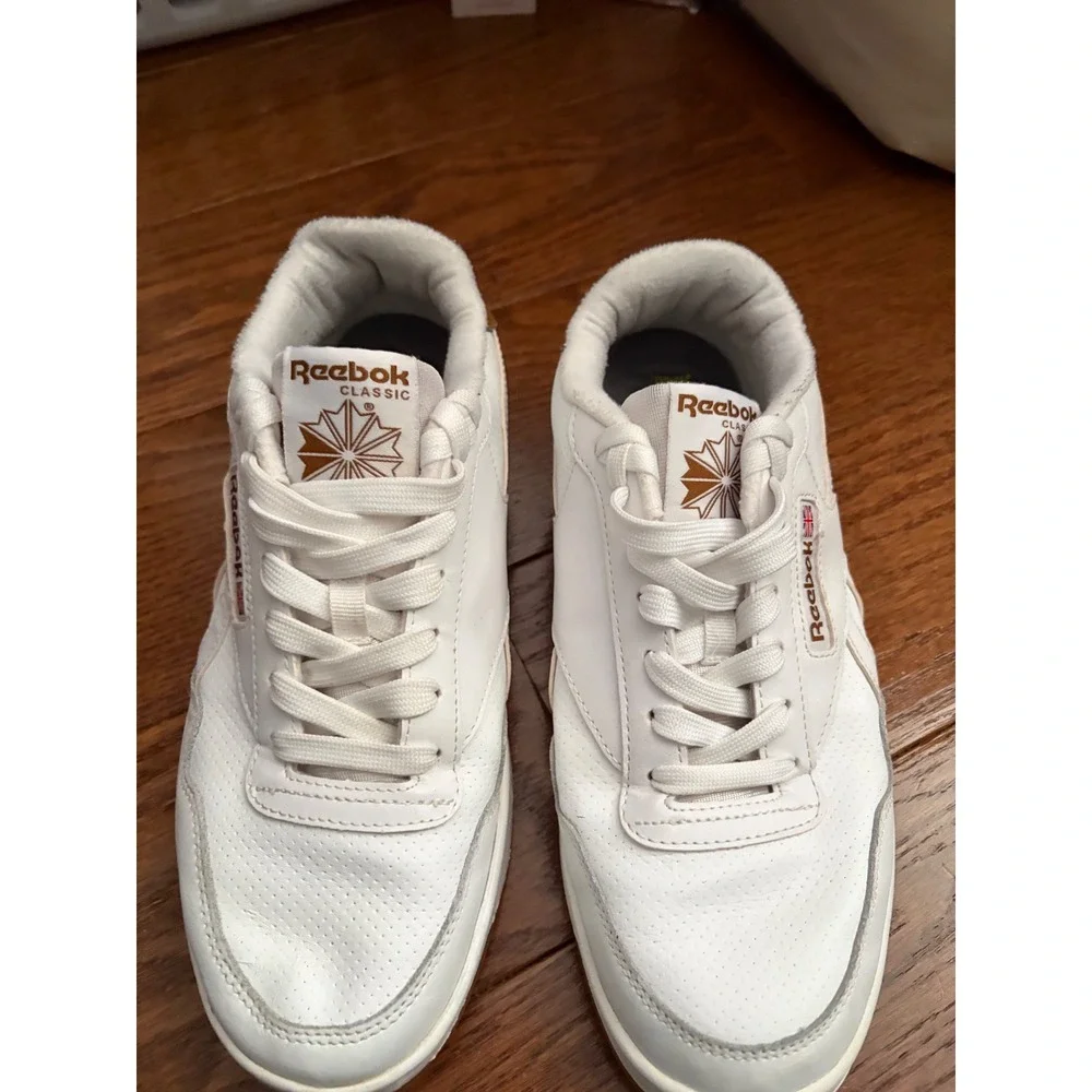 Reebok Classic Techque T Mens White Tan Gum Leather Sneakers GY6445 Size 9‎